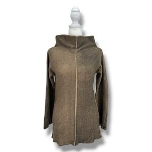 Pier Antonio Gaspari Womens 42 Wool Tunic Sweater Taupe Avant Garde Minimalist